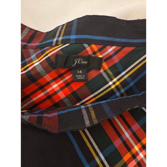 🎄✨ J. Crew Embellished Tartan Plaid Statement Top Sz 14 Holiday Christmas✨🎄 - Picture 7 of 13